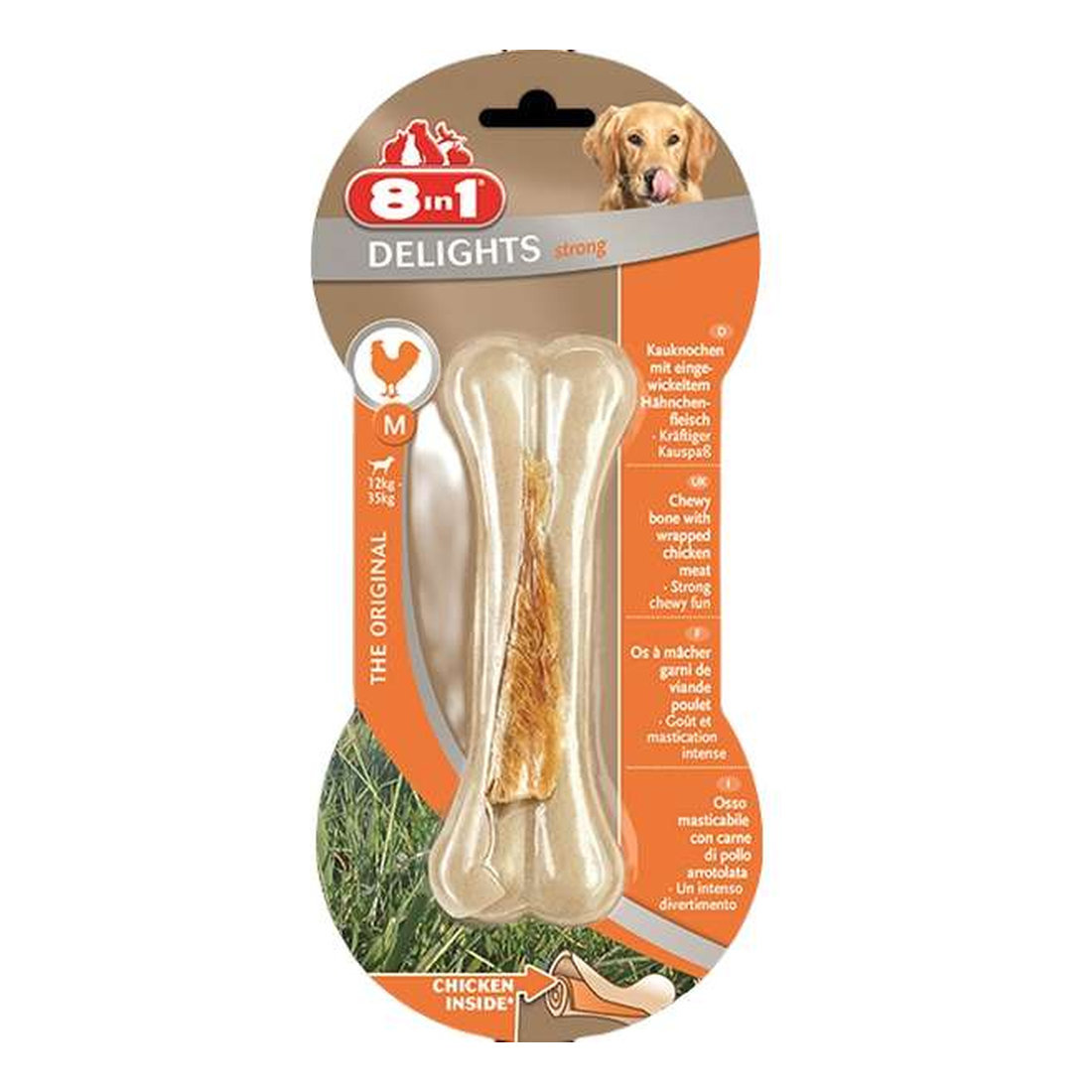 DS 8in1 Delights Chicken Strong Bone M 1pc 100g
