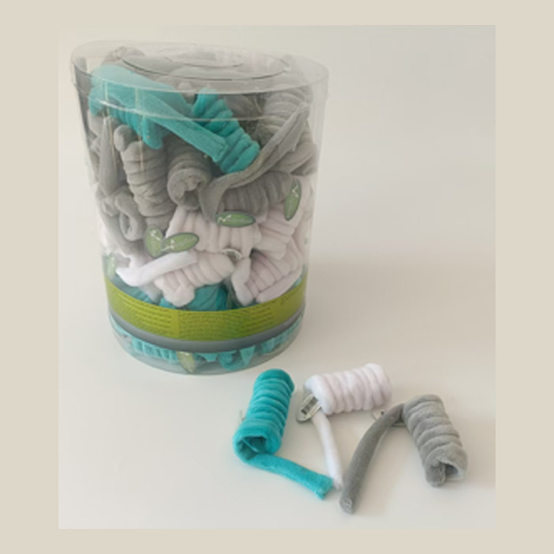 PAPILLON - CT  90 Spirals 7-8 cm in 3 colors turquoise white grey