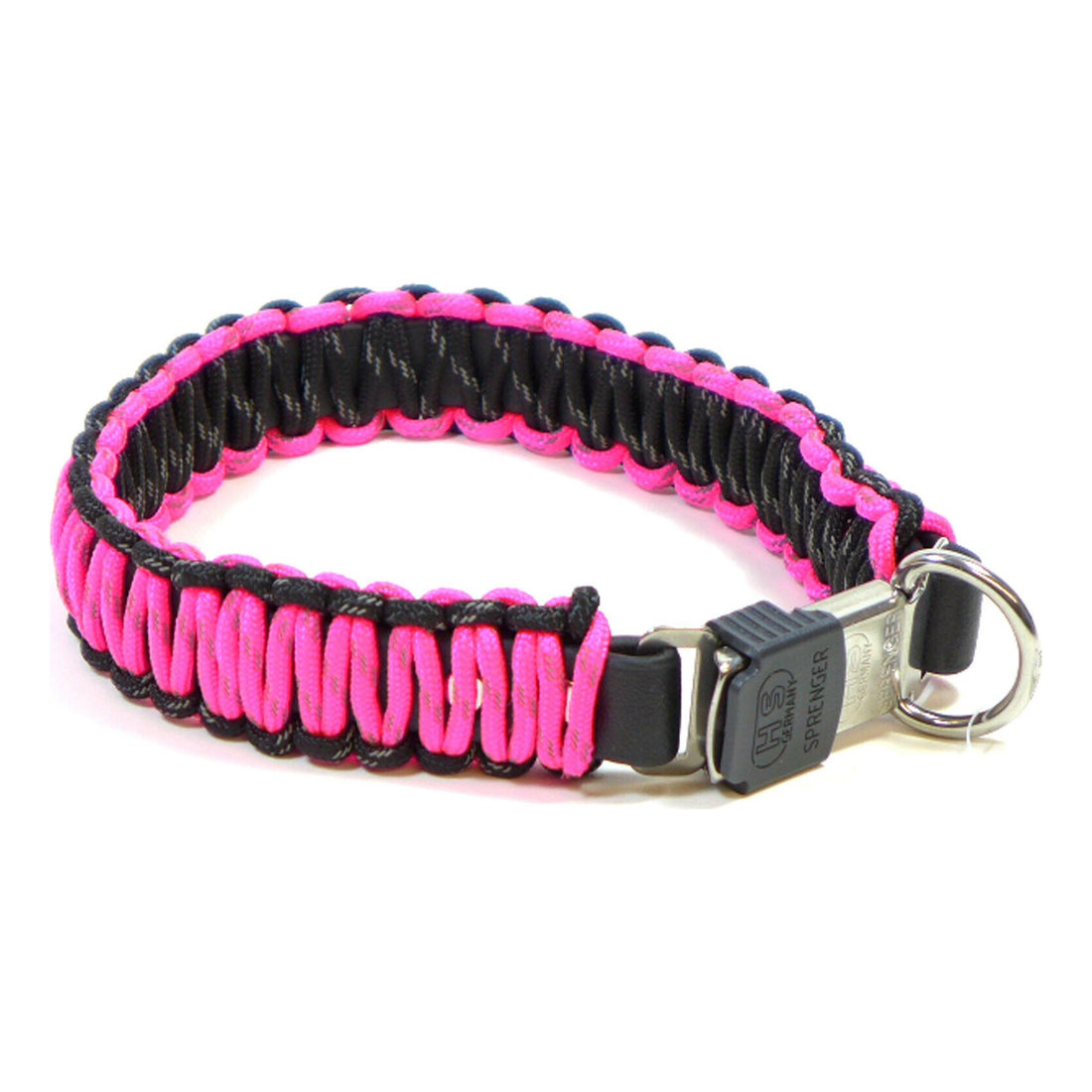 COLLAR IN NYLON WITH CLICK LOCK BLACK/PINK 45cm