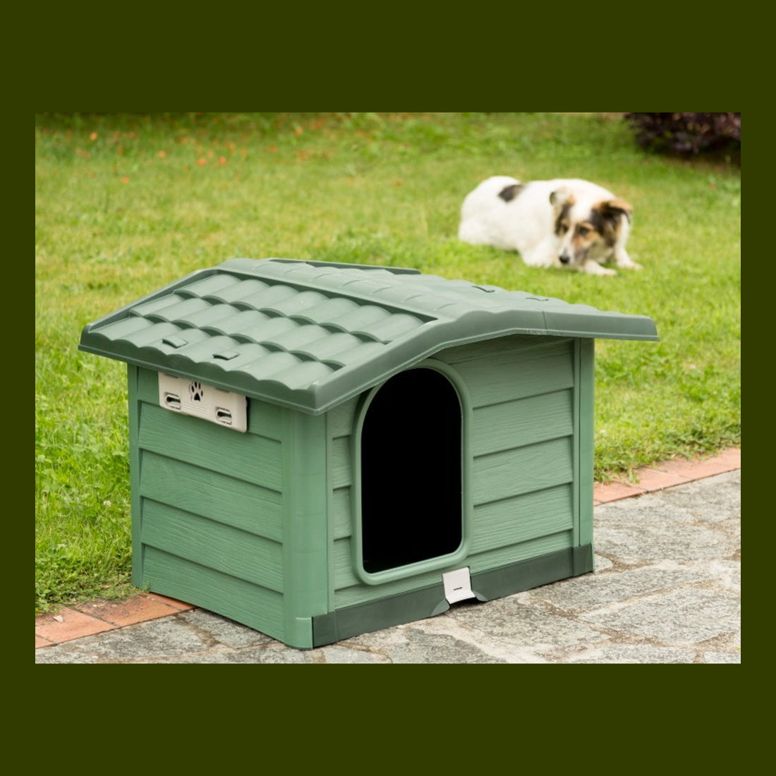 DOG HOUSE GREEN M 110X94X77cm
