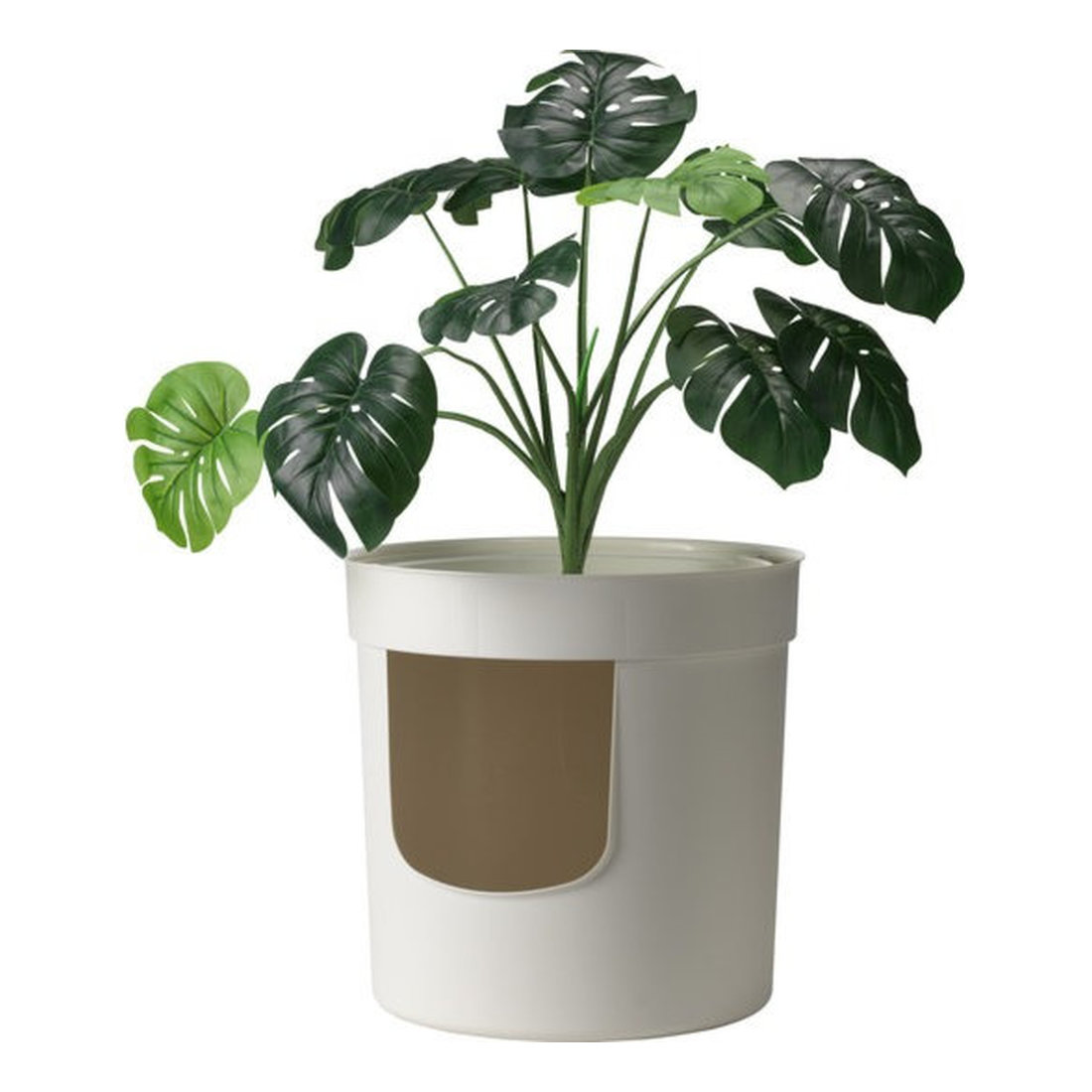 Hidden Planter with False Plant L49.5xW49.5xH48.5cm White