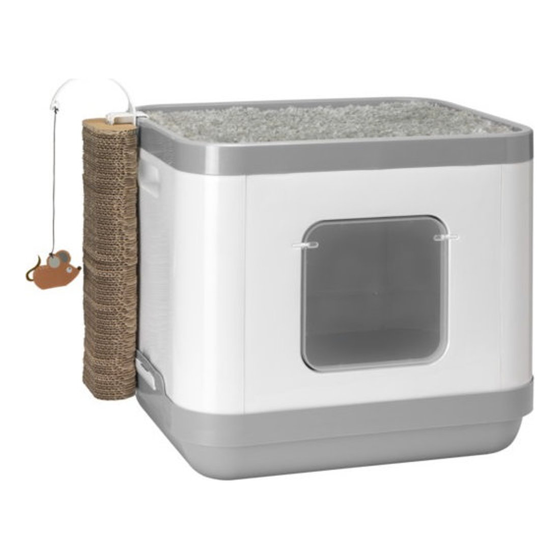 Cat Concept With Cushion & Scratch L57.4xW44.8xH42.7cm Grey