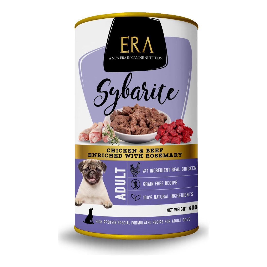 Era Sybarite Adult - Chicken with beef, with rosemary 400g