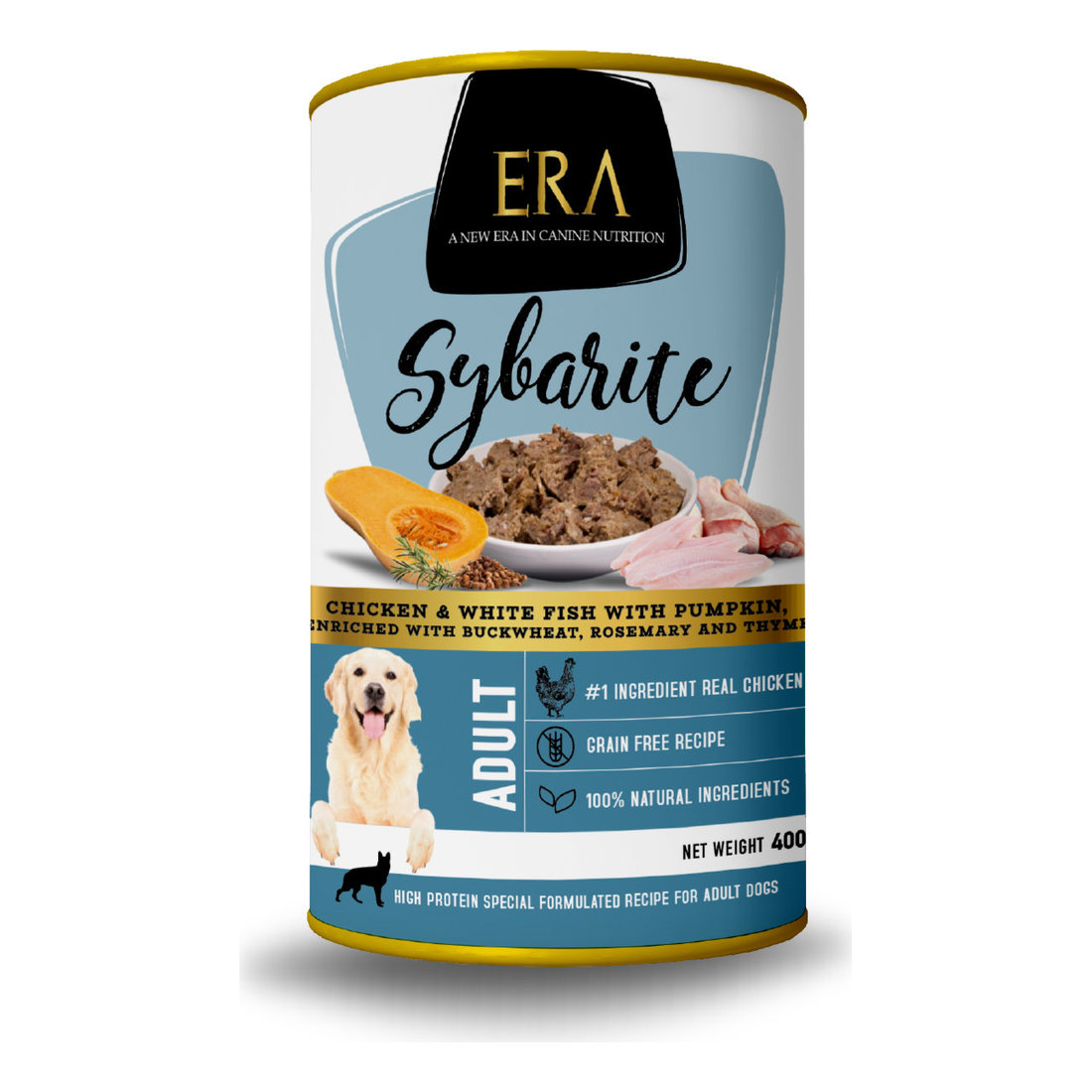 Era Sybarite Adult - Chicken & whitefish with pumpkin, with buckwheat, rosemary & thyme 400g