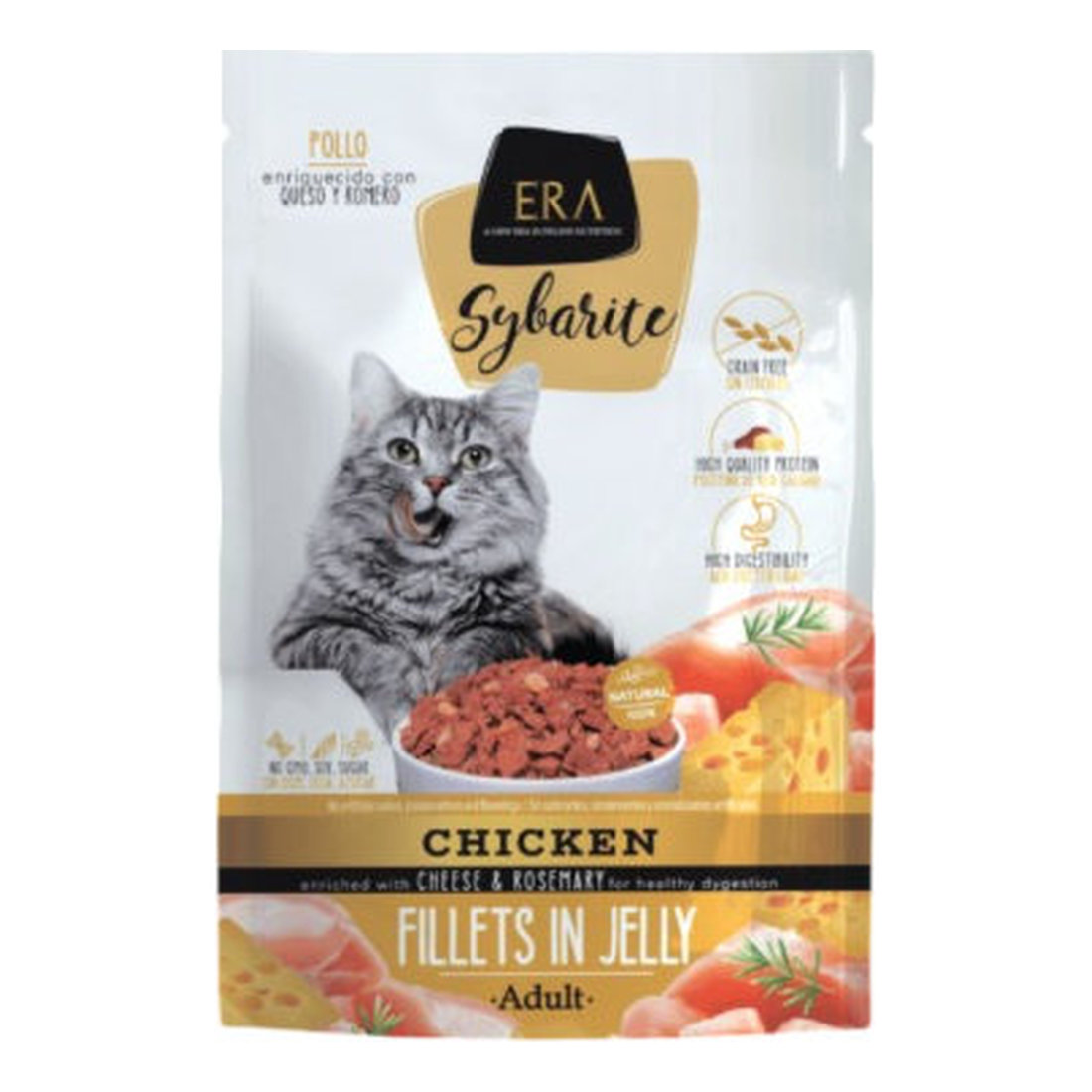 ERA Sybarite Adult -  Fillets in Jelly Chicken with Cheese & Rosemary 85g