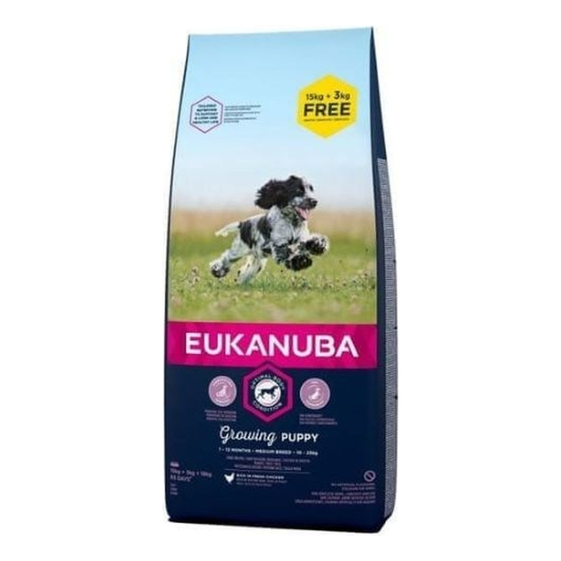EUKANUBA GROWING PUPPY MEDIUM 15+3kg
