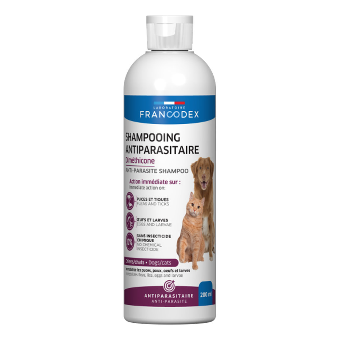 FRANCODEX - Cats/Dogs Dimethicone Anti-Parasite Shampoo 200ml