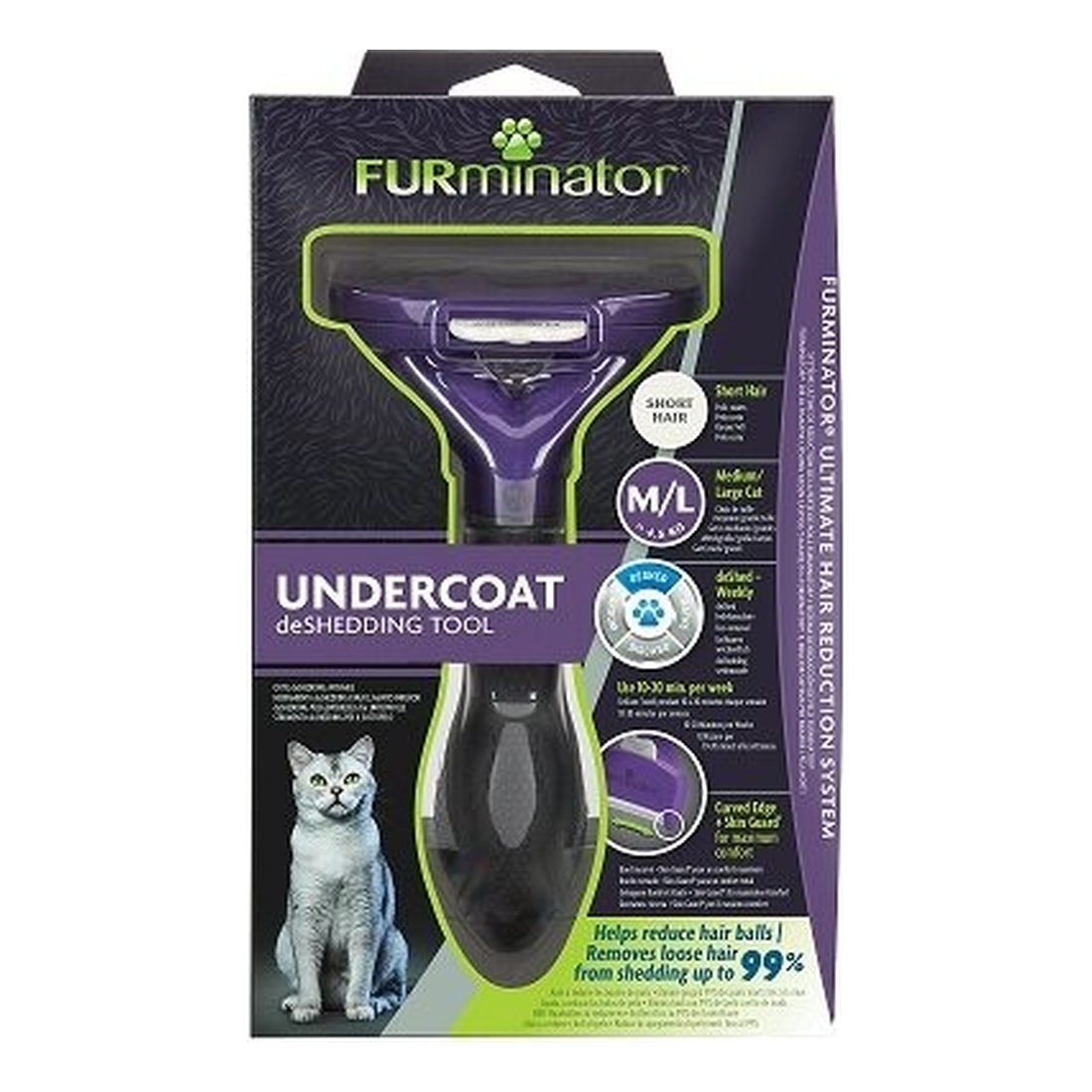 DESHEDDING BRUSH FOR CATS SHORT HAIR L