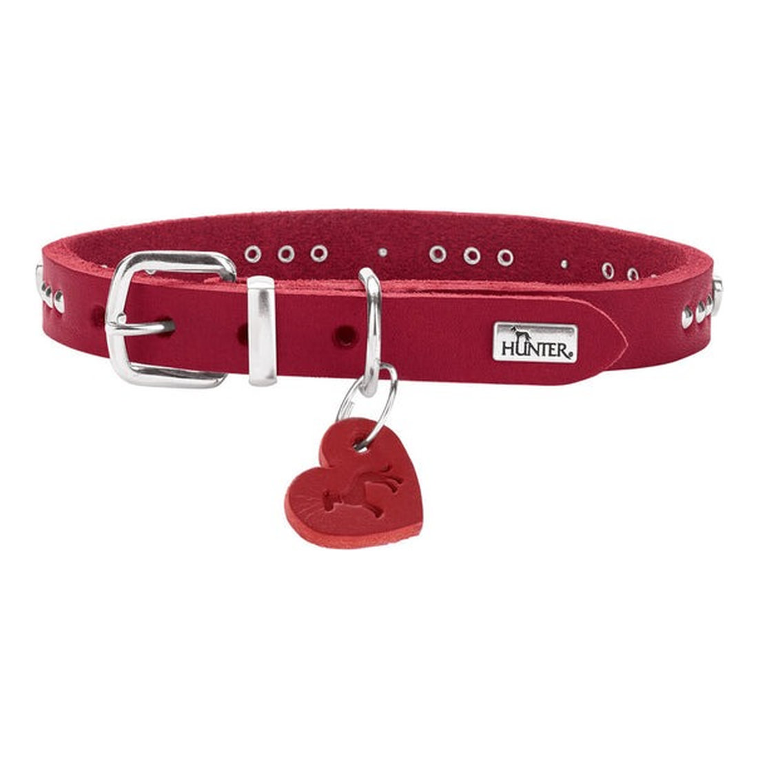 Collar Leather Aalborg Hearts 32/XS Red