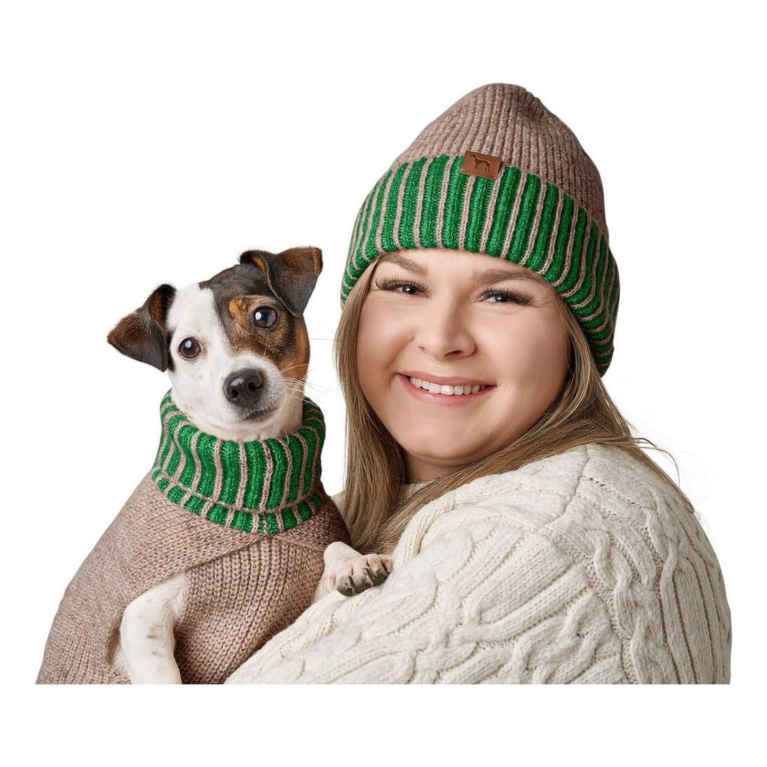 Pullover Odense 35 and hat Beige/Green