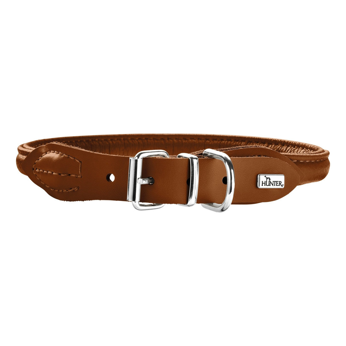 Leather Collar R&S Elk 8mm 45cm S-M Cognac