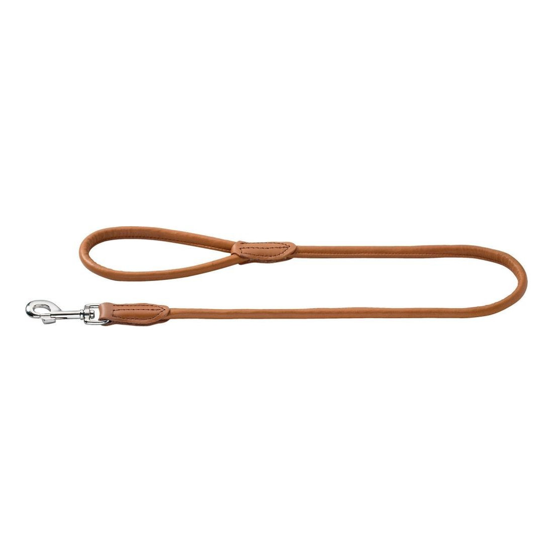LEASH ROUND & SOFT ELK 8/100, COGNAC