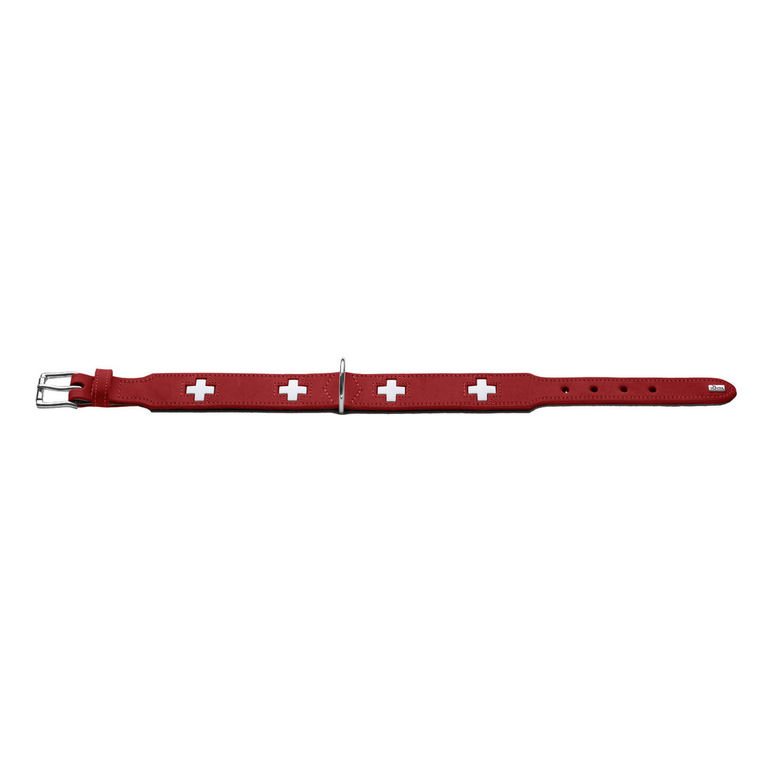 Leather Collar Swiss 50/S-M 3,9/35-43cm Red/Black