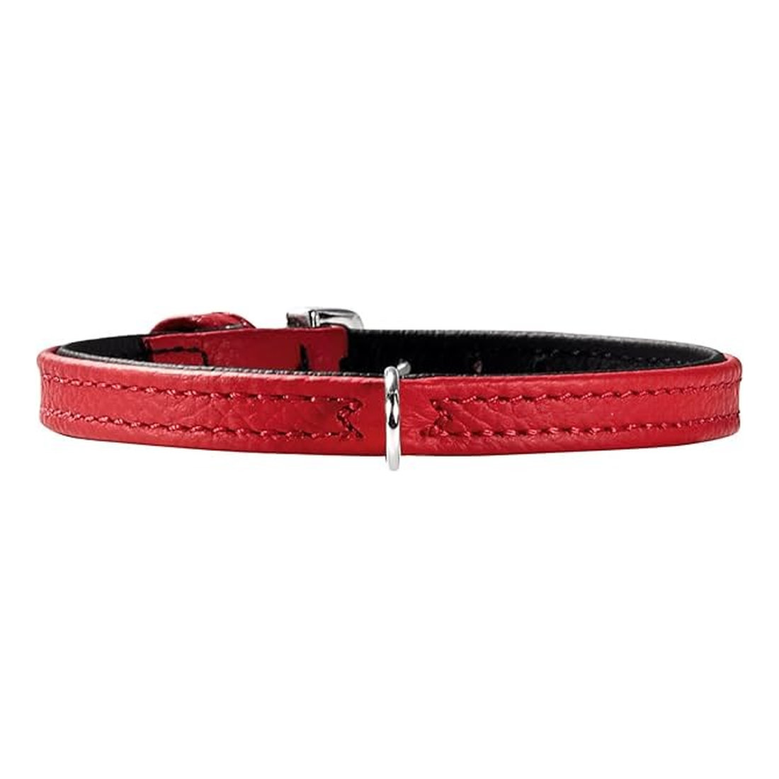 Leather Collar Tiny Petit 16-20cm Red/Black