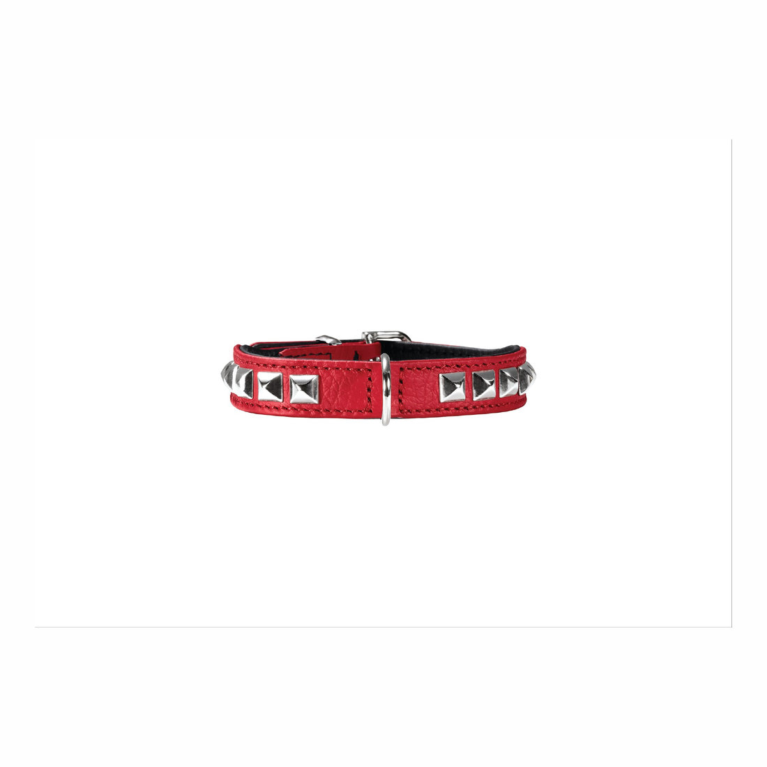Leather Collar Rocky Petit 1.6cm 20-24cm Red/Black