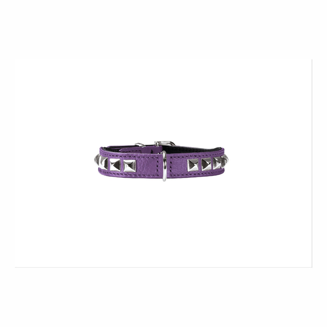 Leather Collar Rocky Petit 1.6cm 23-27cm Violet/Black