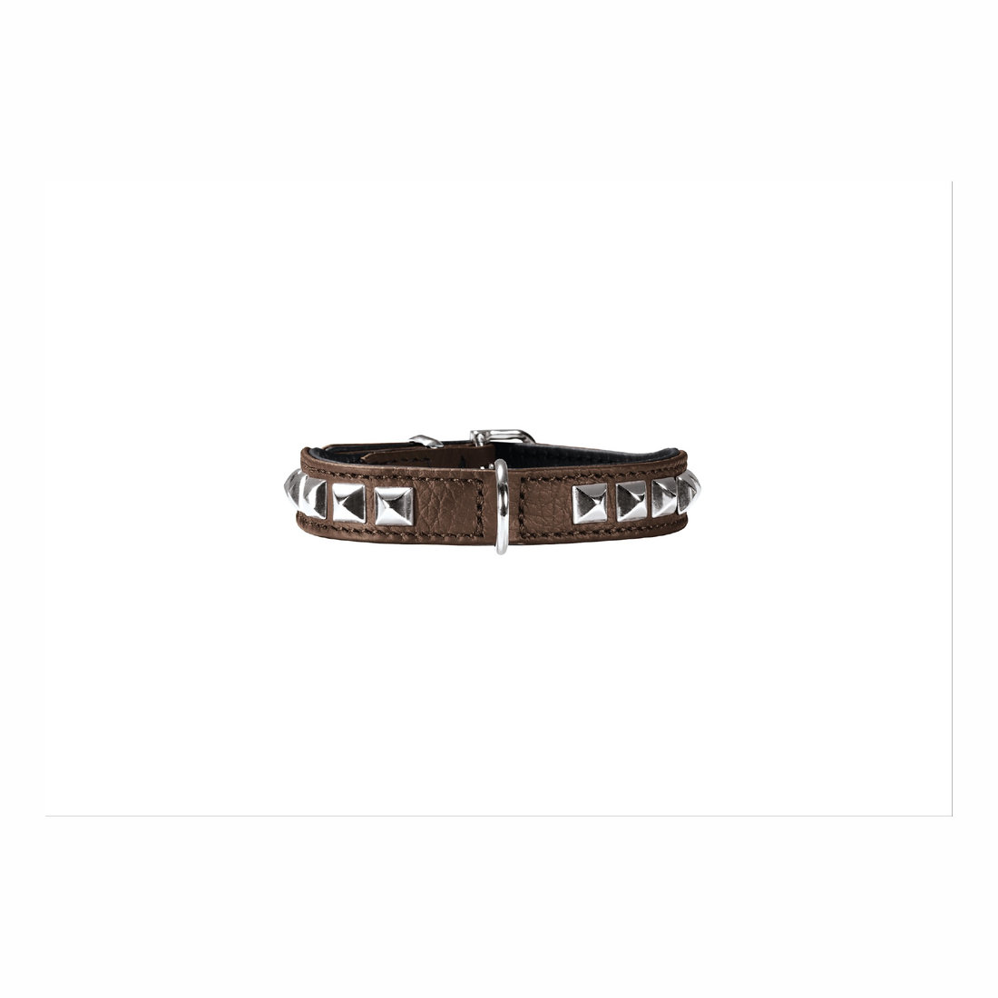 Leather Collar Rocky Petit 1.6cm 17-21cm Brown/Black