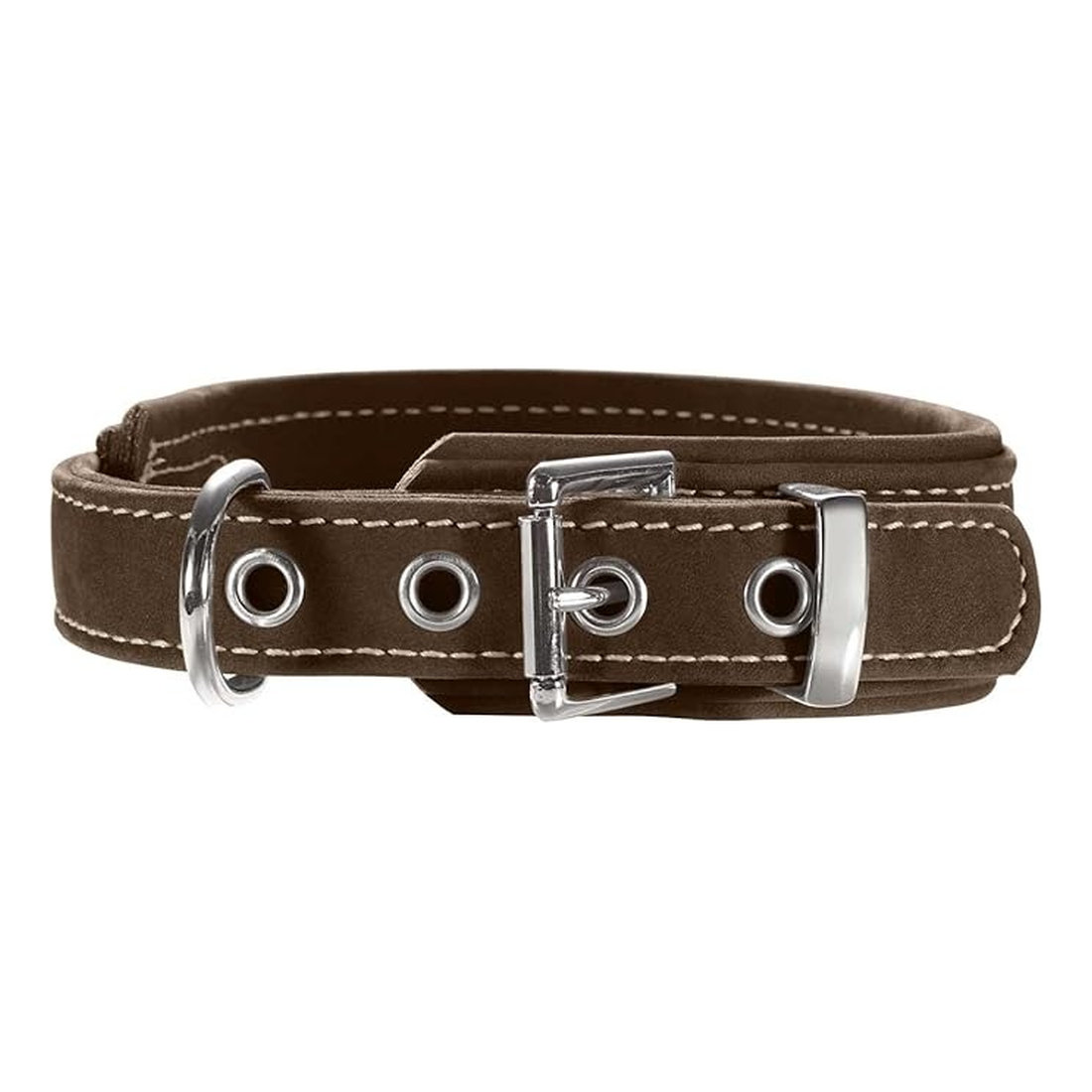 Leather Collar Hunting Comfort 45, 33-40cm Brown