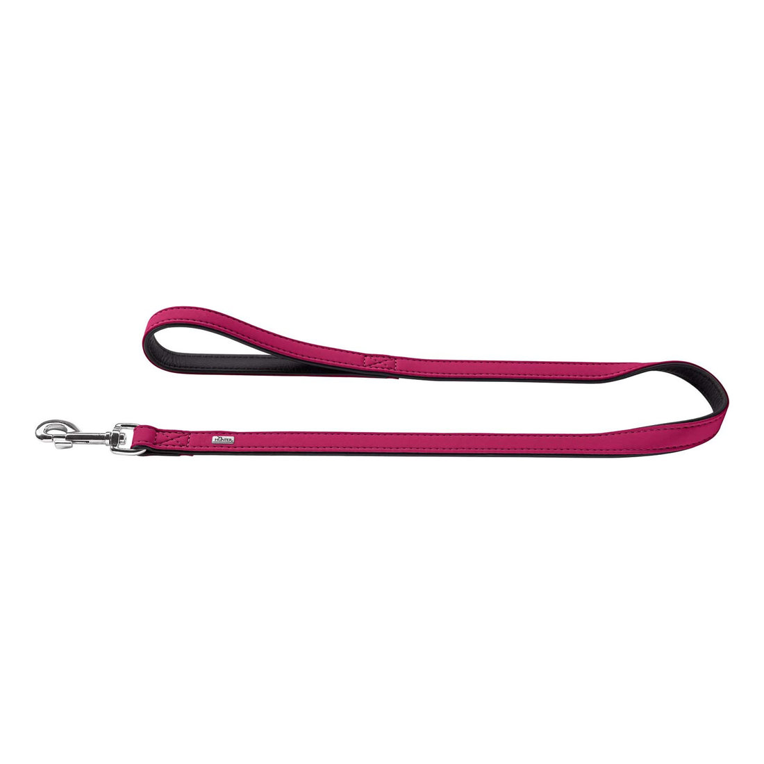 Leather Leash Softie 15x110cm Rasberry/Black