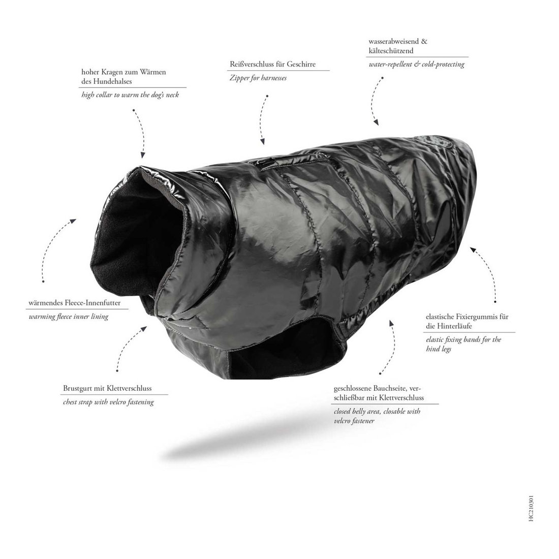 COAT TAMPERE QUILTED 25cm BLACK