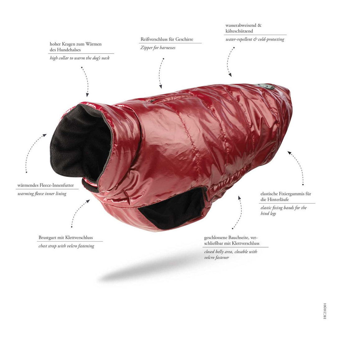 COAT TAMPERE QUILTED 25cm RED