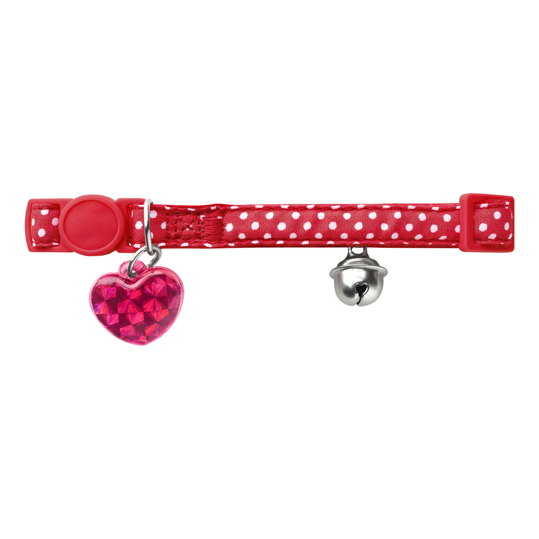 Cat Collar Glossy Dots Red