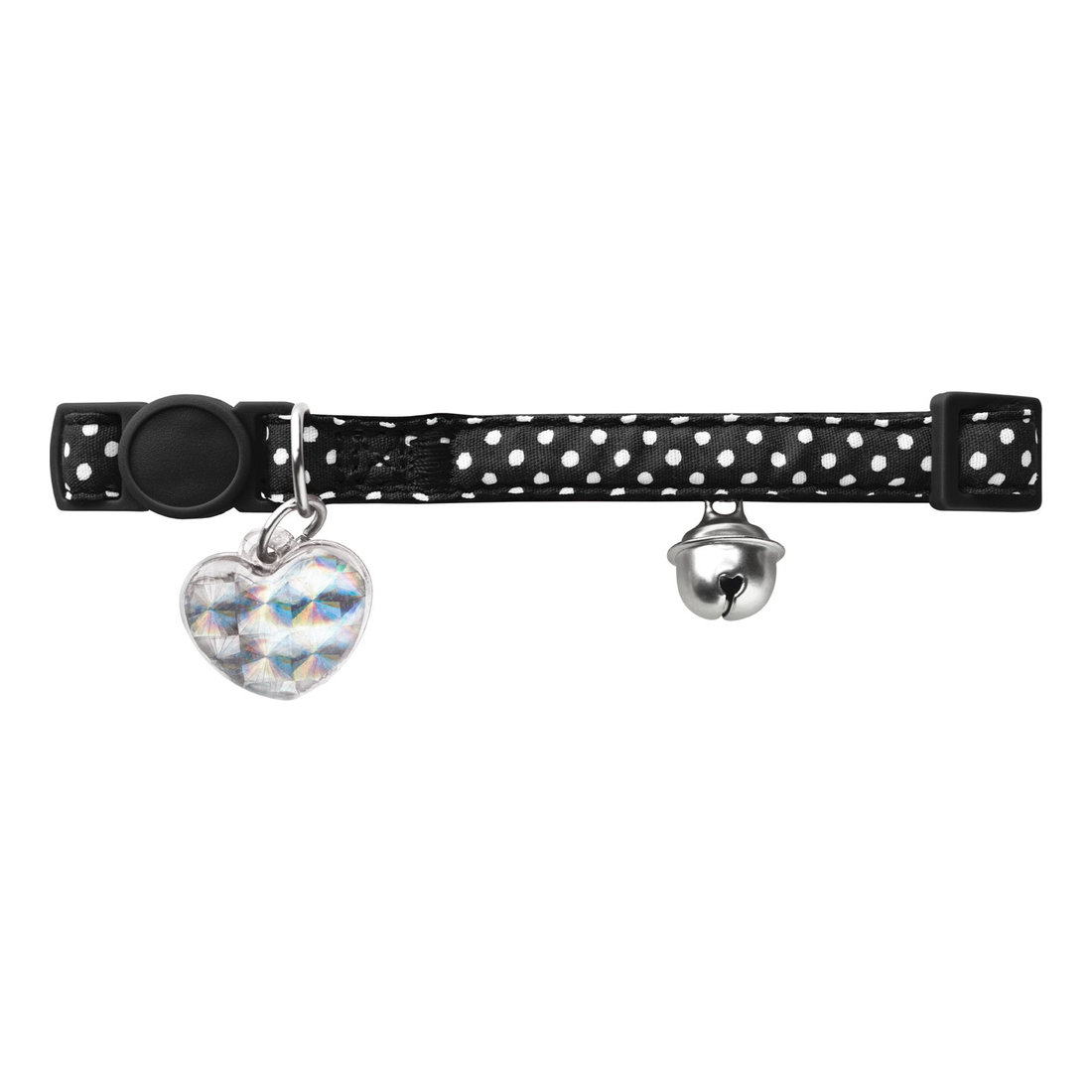 Cat Collar Glossy Dots Black