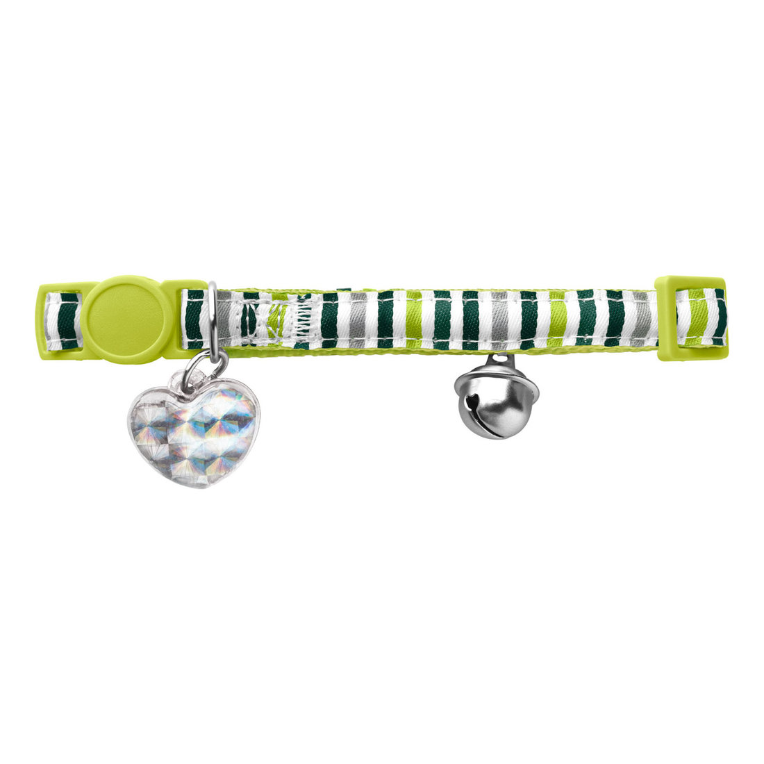 Cat Collar Glossy Stripes Green