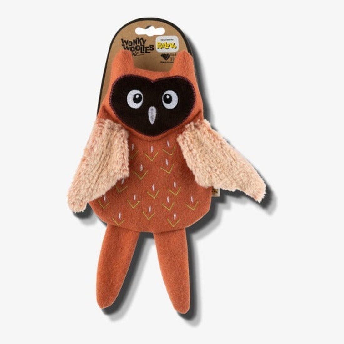 Wonky Woolies Skinz Owl 32x22x3cm Squeaker