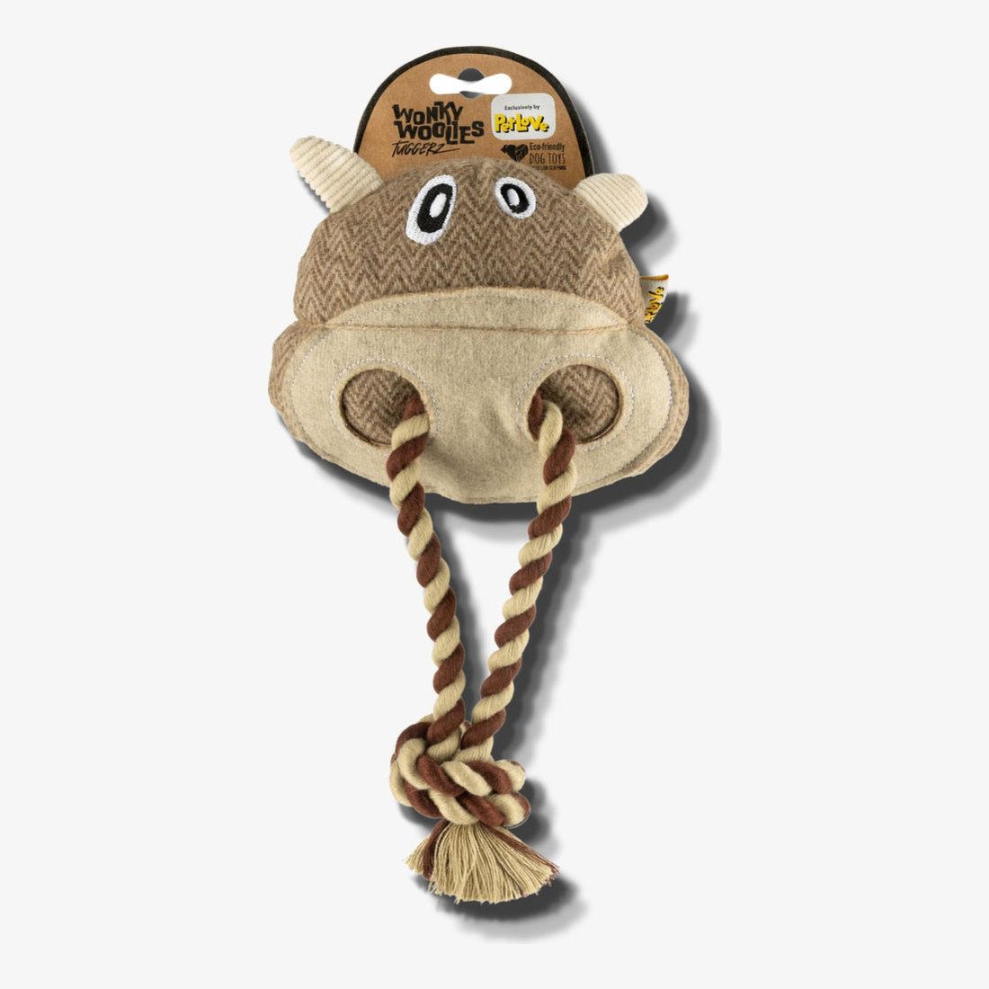 Wonky Woolies Tuggerz Pig 31x20x7cm Squeaker