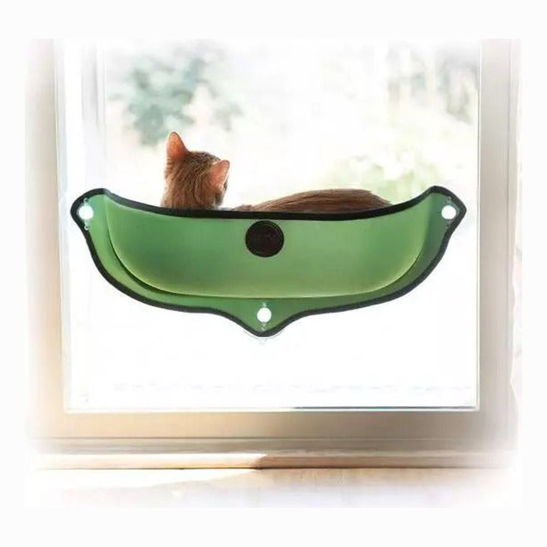 EZ Kittyface Window Bed Green 67.5x27.5x15cm