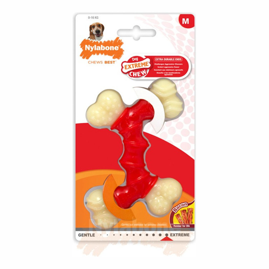 Nylabone Extreme DOUBLE Bone Bacon MED