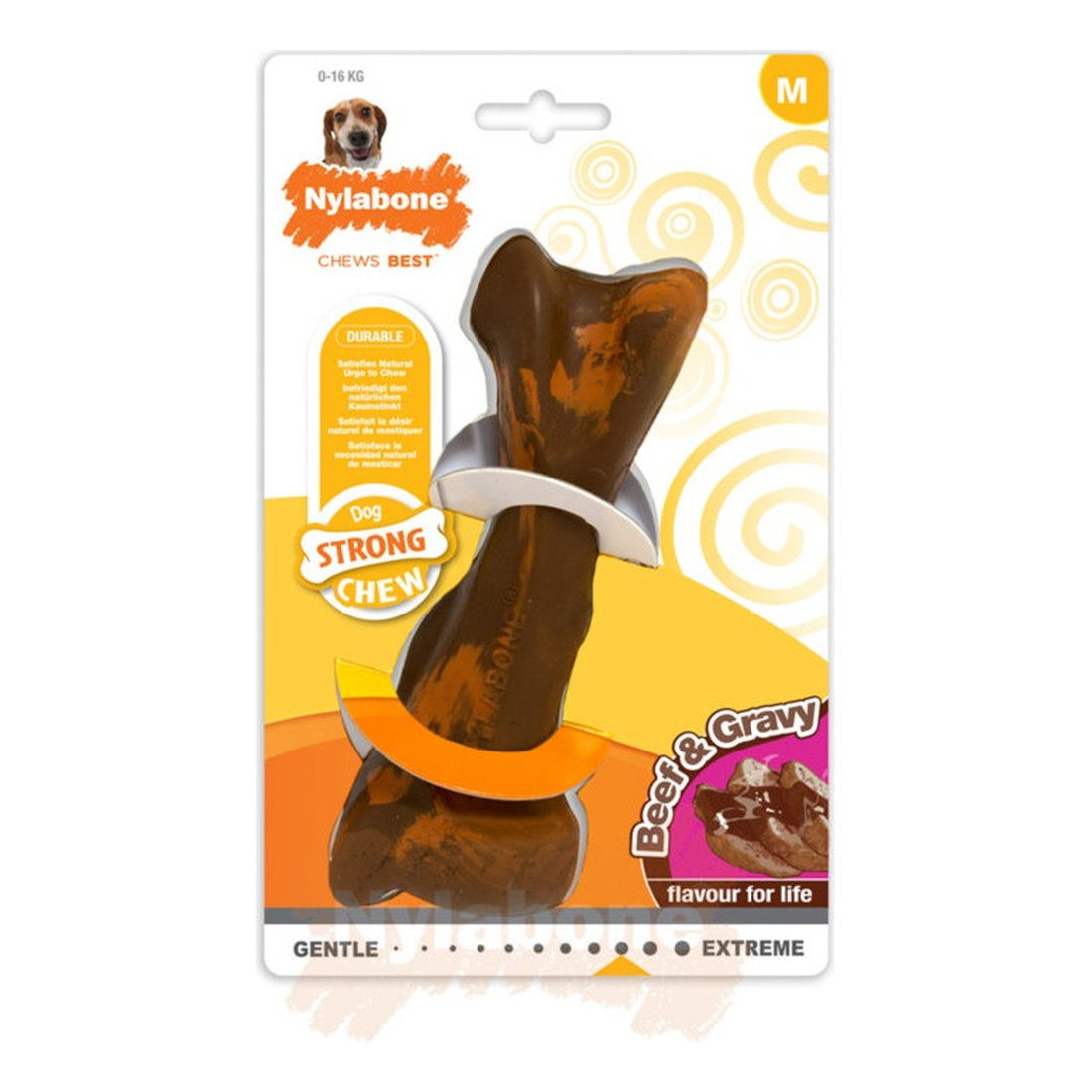 Nylabone Strong Bone Beef & Gravy M
