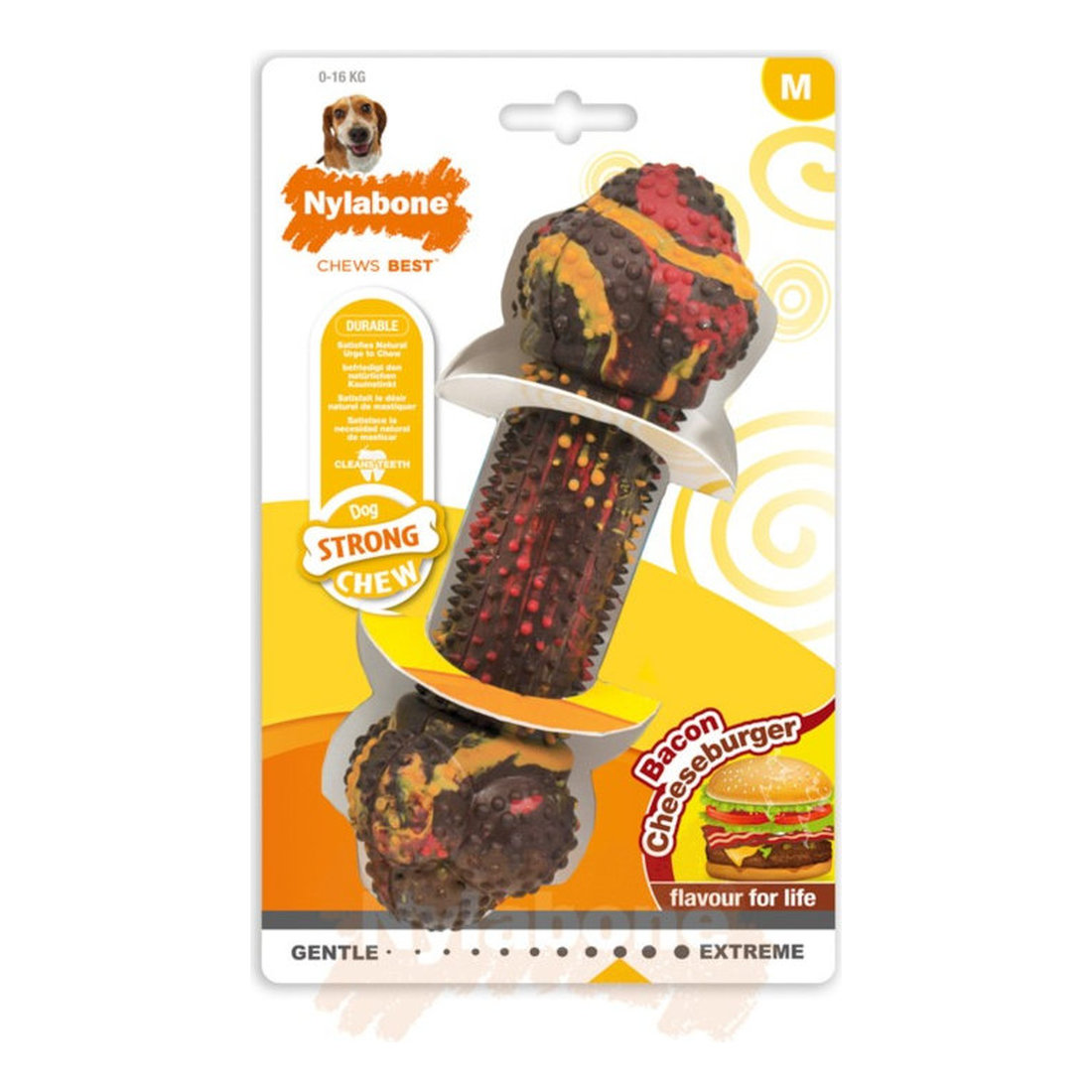 Nylabone Strong Bacon Cheeseburger M