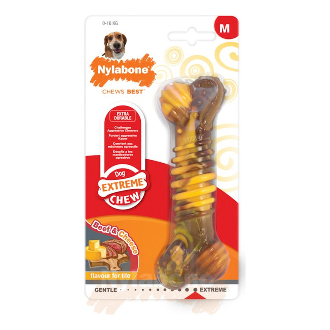 Nylabone Extreme Texture Beef And Cheese M