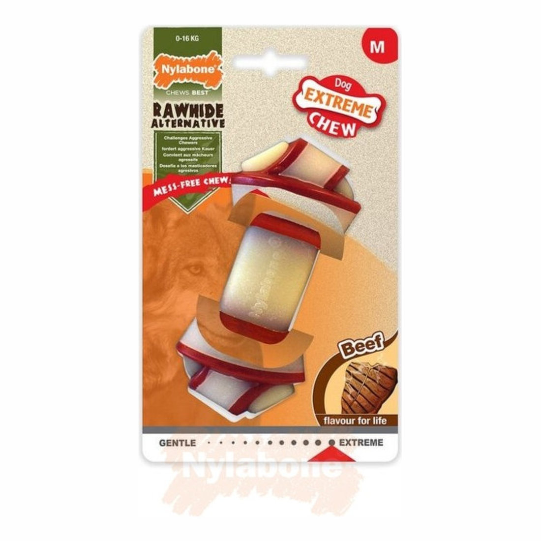 Nylabone Extreme Rawhide Knot Bone Beef M