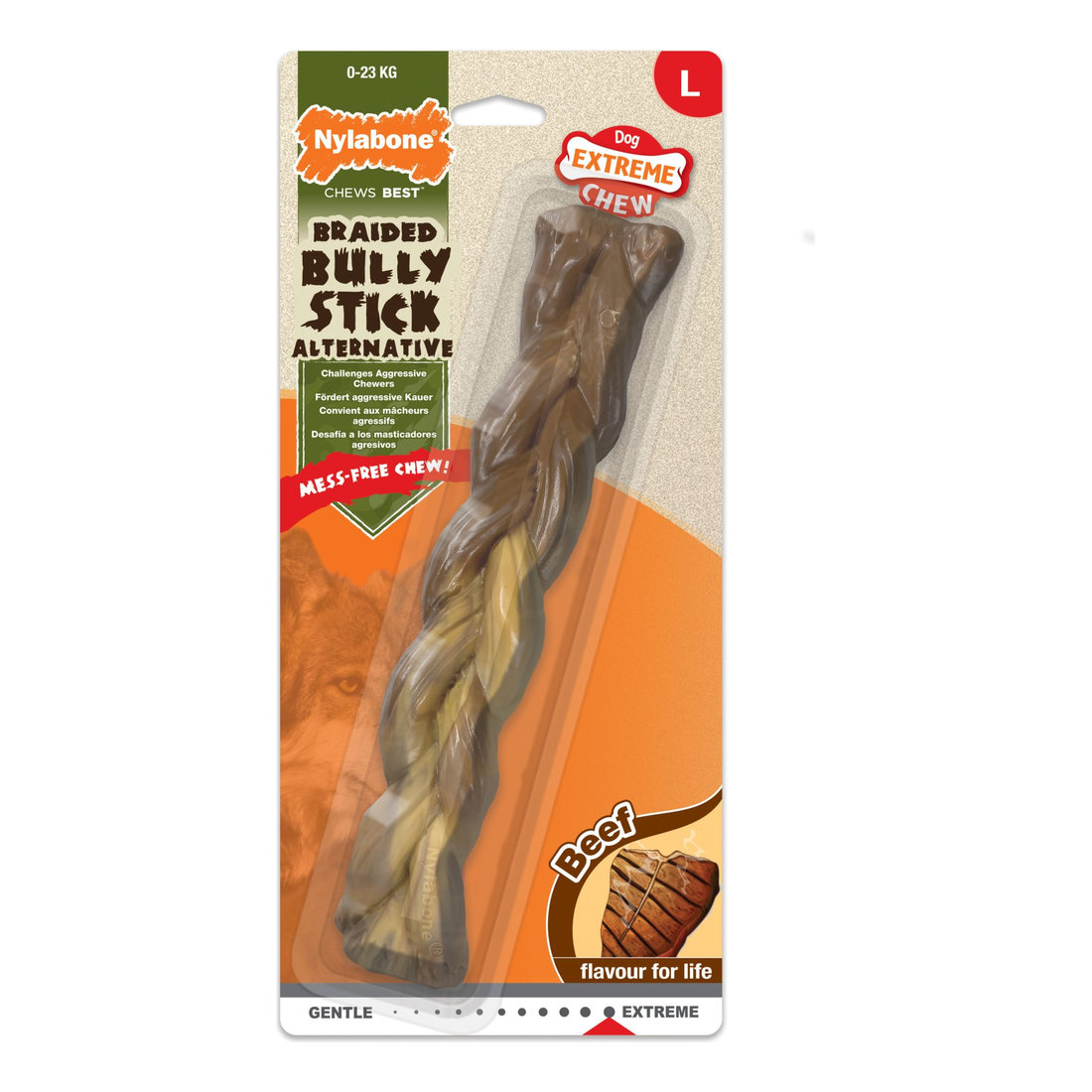 Nylabone Extreme  Braided Bully Stick Beef L