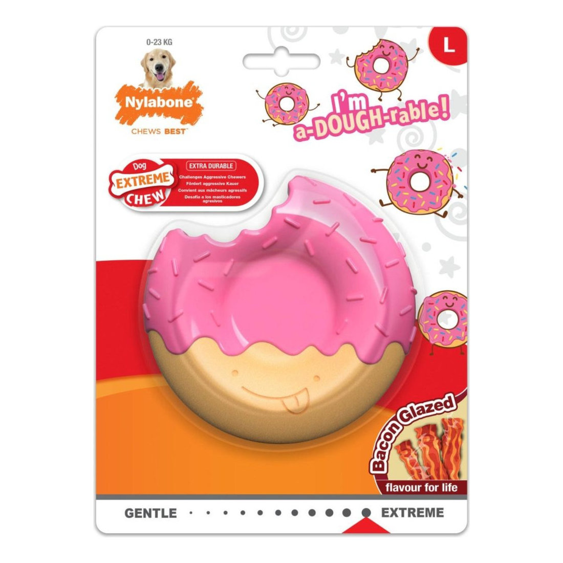 Nylabone Extreme Chew Donut Bacon Glaze L