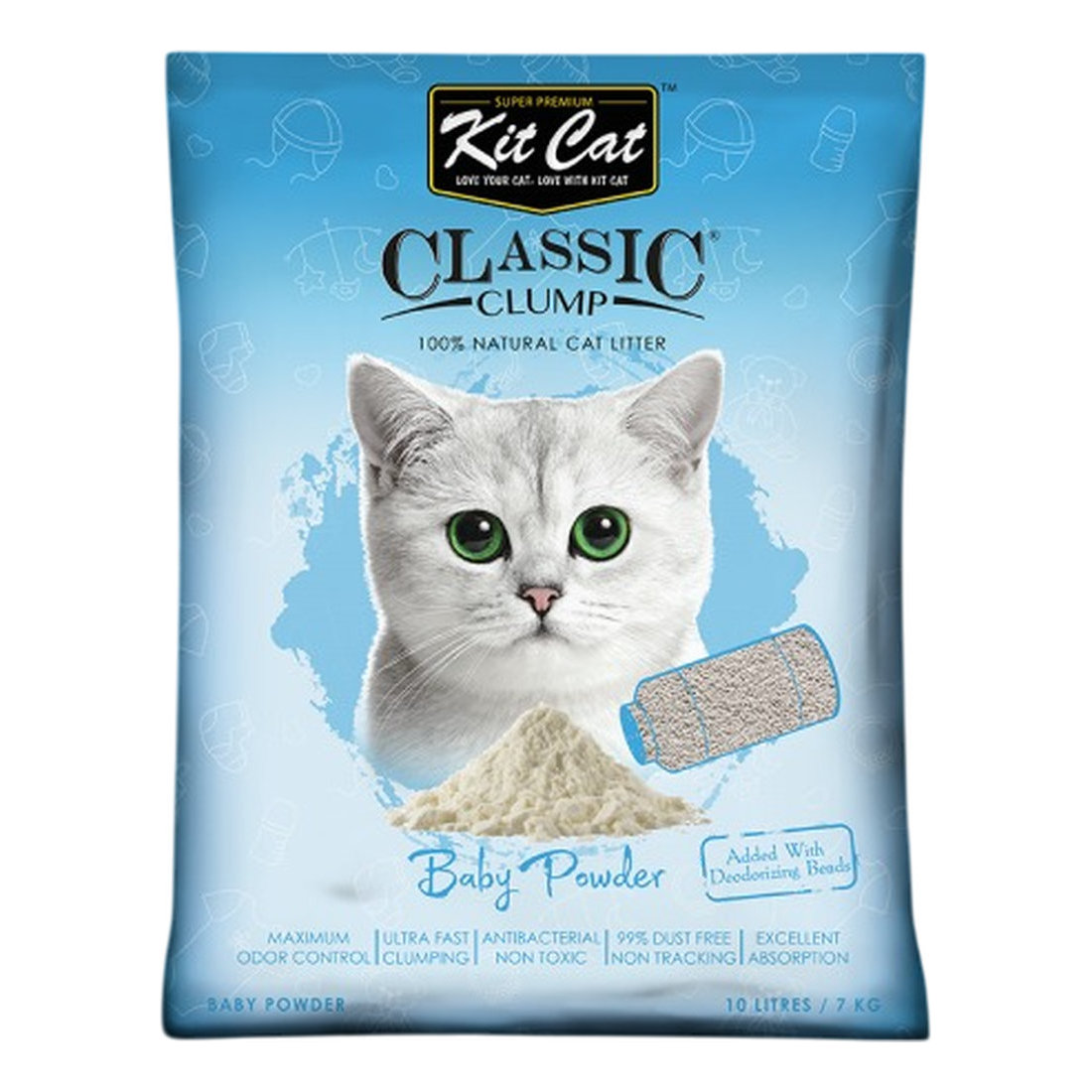 Kit Cat Classic Clump Baby Powder 10L/7Kg
